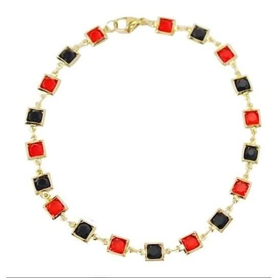Red And Crystal Square Ankle Bracelet Bracelets - Tophatter Daily Deals