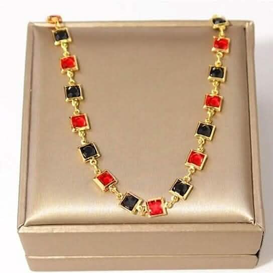 Red And Crystal Square Ankle Bracelet Bracelets - Tophatter Daily Deals