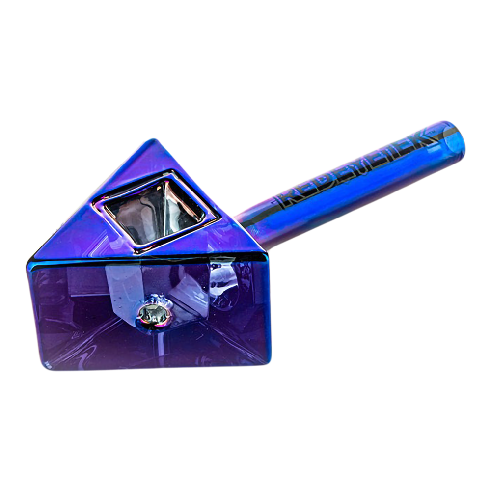 Red Eye Tek Infinity Bowl Triangle Hand Pipe Metallic Terminator Blue Glass Hand Pipes - Tophatter Daily Deals