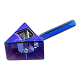 Red Eye Tek Infinity Bowl Triangle Hand Pipe Metallic Terminator Blue Glass Hand Pipes - Tophatter Daily Deals