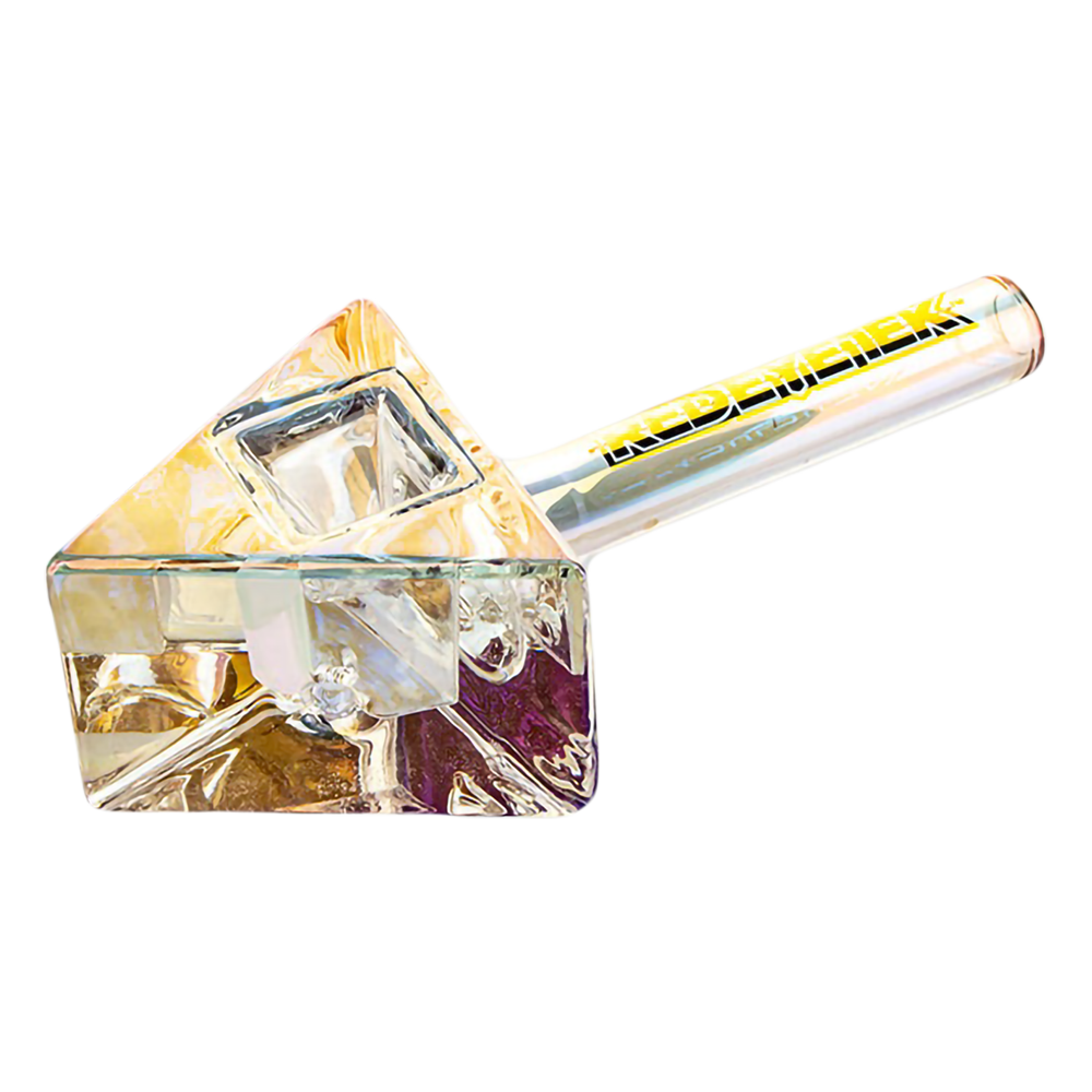 Red Eye Tek Infinity Bowl Triangle Hand Pipe Metallic Terminator Rainbow Glass Hand Pipes - Tophatter Daily Deals