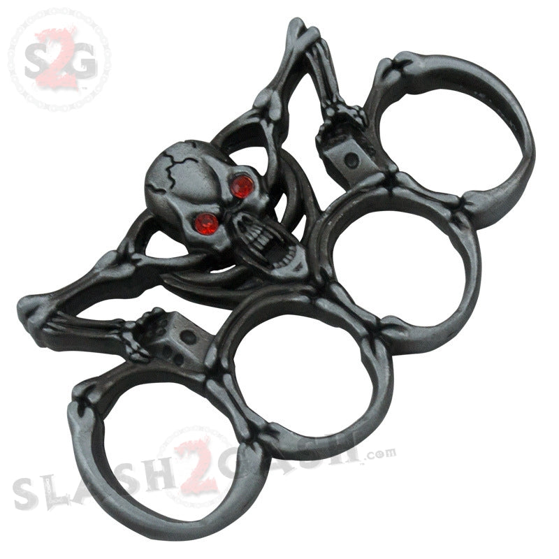 Red Eyed Gambler Skull Knuckles with Dice Paperweight Belt Buckle - Tophatter Daily Deals