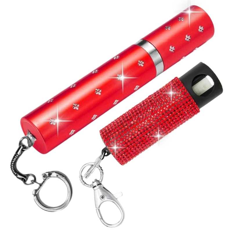 Pucker Power Rhinestone Lipstick Stun Gun Self Defense Keychain Set Red Package Deals - Tophatter Daily Deals