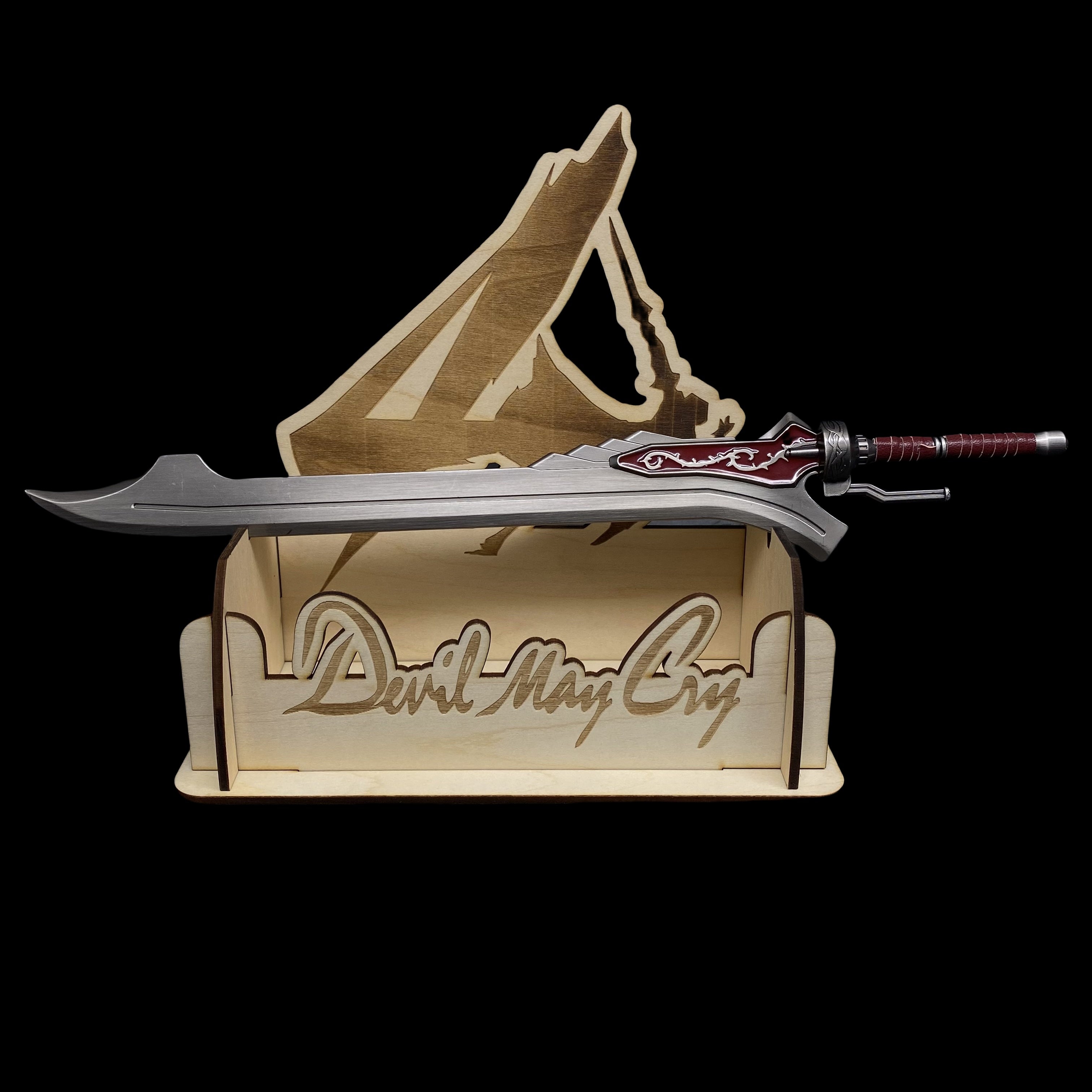 Red Queen Sword Metal Replica 1/6 Scale Sword & 3D Wood Stand - Tophatter Daily Deals