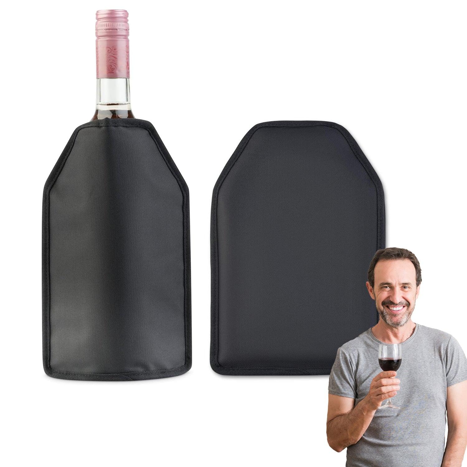 Wine Cooler Sleeve - Wine Bottle Cooler Sleeve Slip On Cooling Sleeve Chiller Gel Pad No Ice Needed Accessories - Tophatter Daily Deals