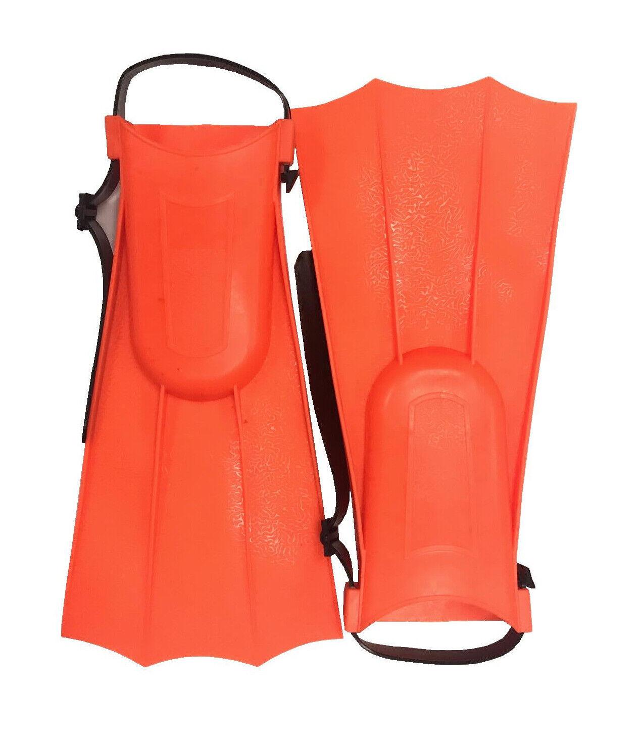 Short Fins for Swimming - Adjustable Buckles Open Heel Swim Flippers, Swimming Shoes Fins Freestyle Silicone Short Fins Swimming Training Orange Kids Swimming - Tophatter Daily Deals
