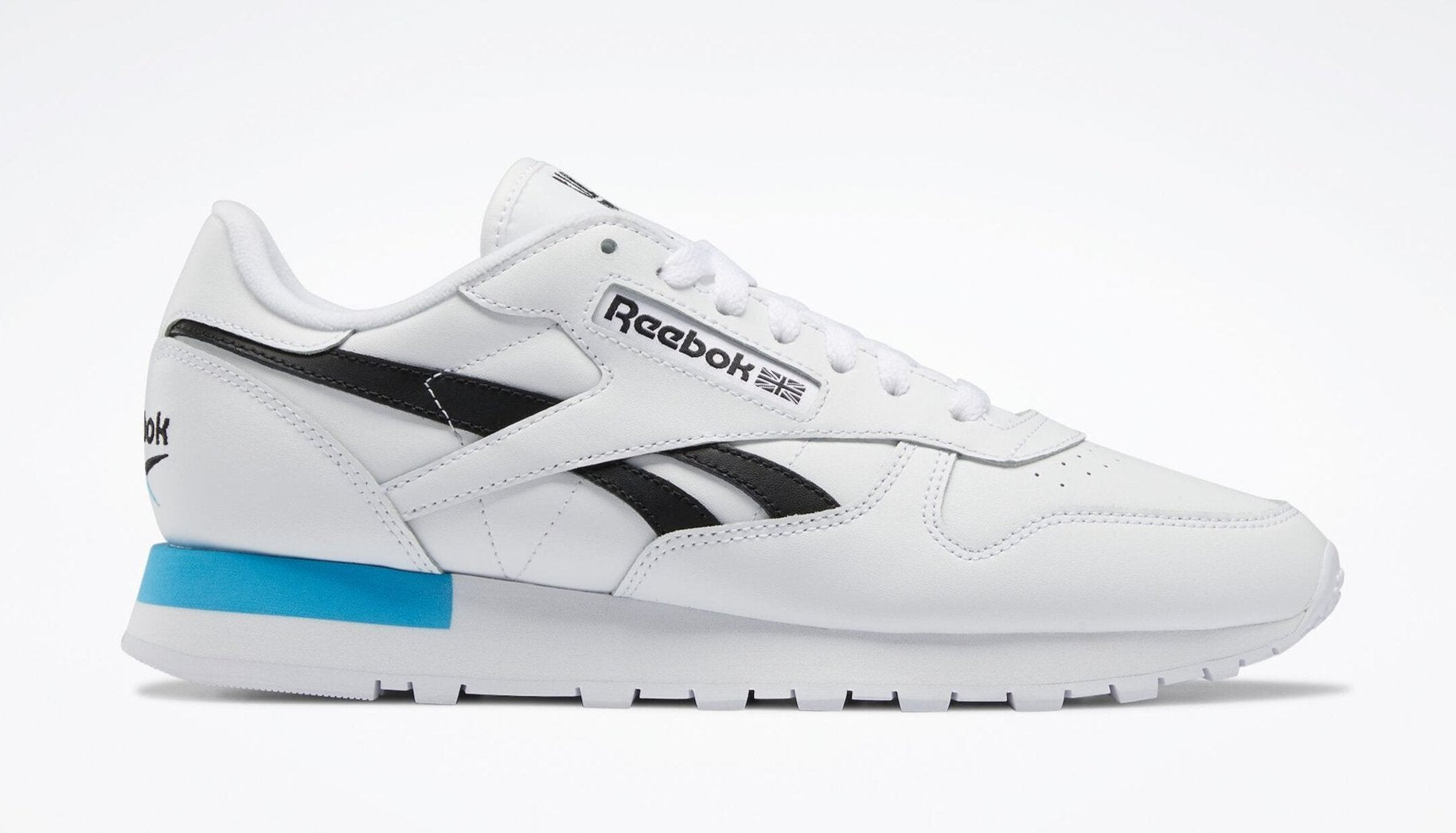 Reebok Men's Classic Leather Shoes - Ftwwht/Cblack/Radaqu Ftwwht Cblack Radaqu Footwear - Tophatter Daily Deals