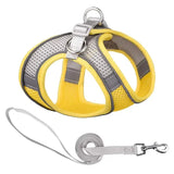 Reflective Dogs Harness with Leash Adjustable Harness Vest Breathable Collars Yellow Pet Supplies - Tophatter Daily Deals