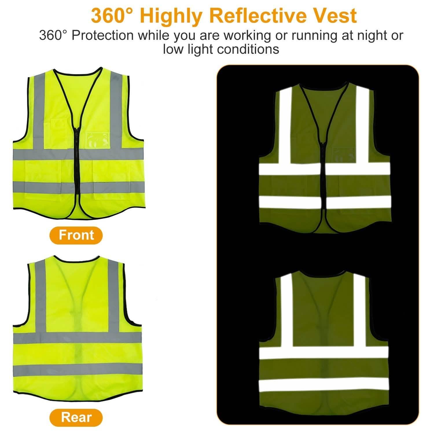 Reflective Safety Vest High Visible Waistcoat Outdoor Recreation - Tophatter Daily Deals