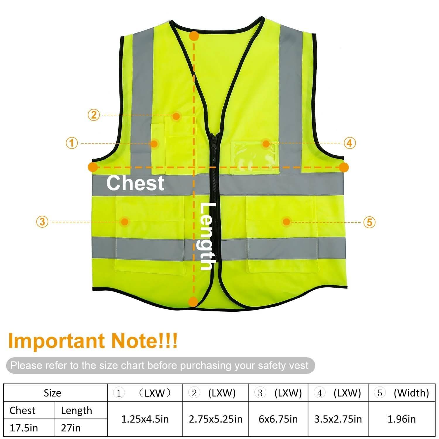 Reflective Safety Vest High Visible Waistcoat Outdoor Recreation - Tophatter Daily Deals