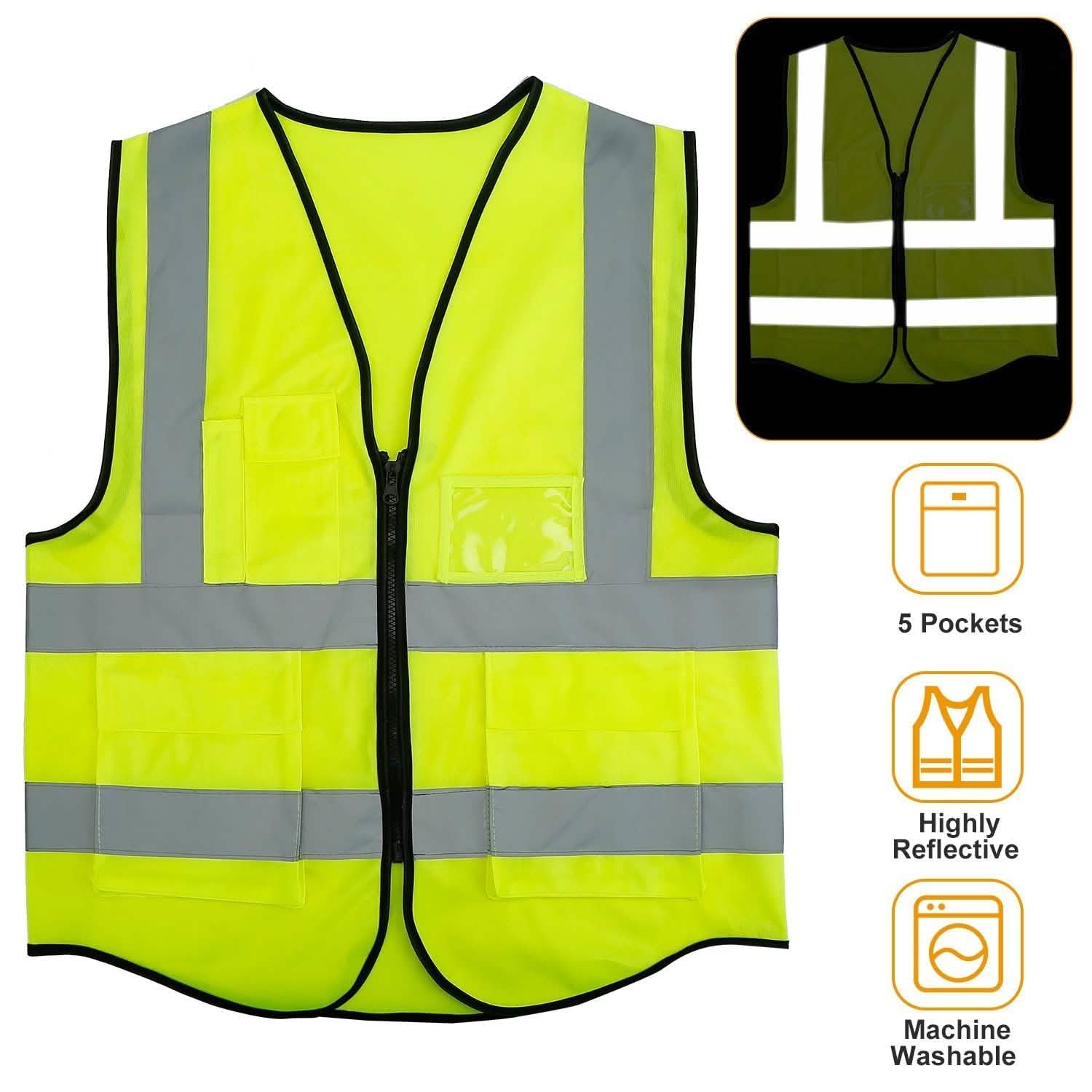 Reflective Safety Vest High Visible Waistcoat Outdoor Recreation - Tophatter Daily Deals