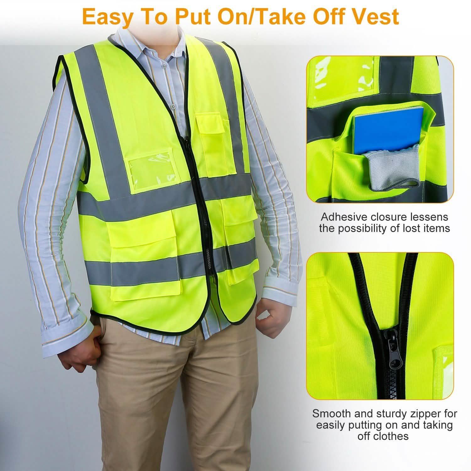 Reflective Safety Vest High Visible Waistcoat Outdoor Recreation - Tophatter Daily Deals