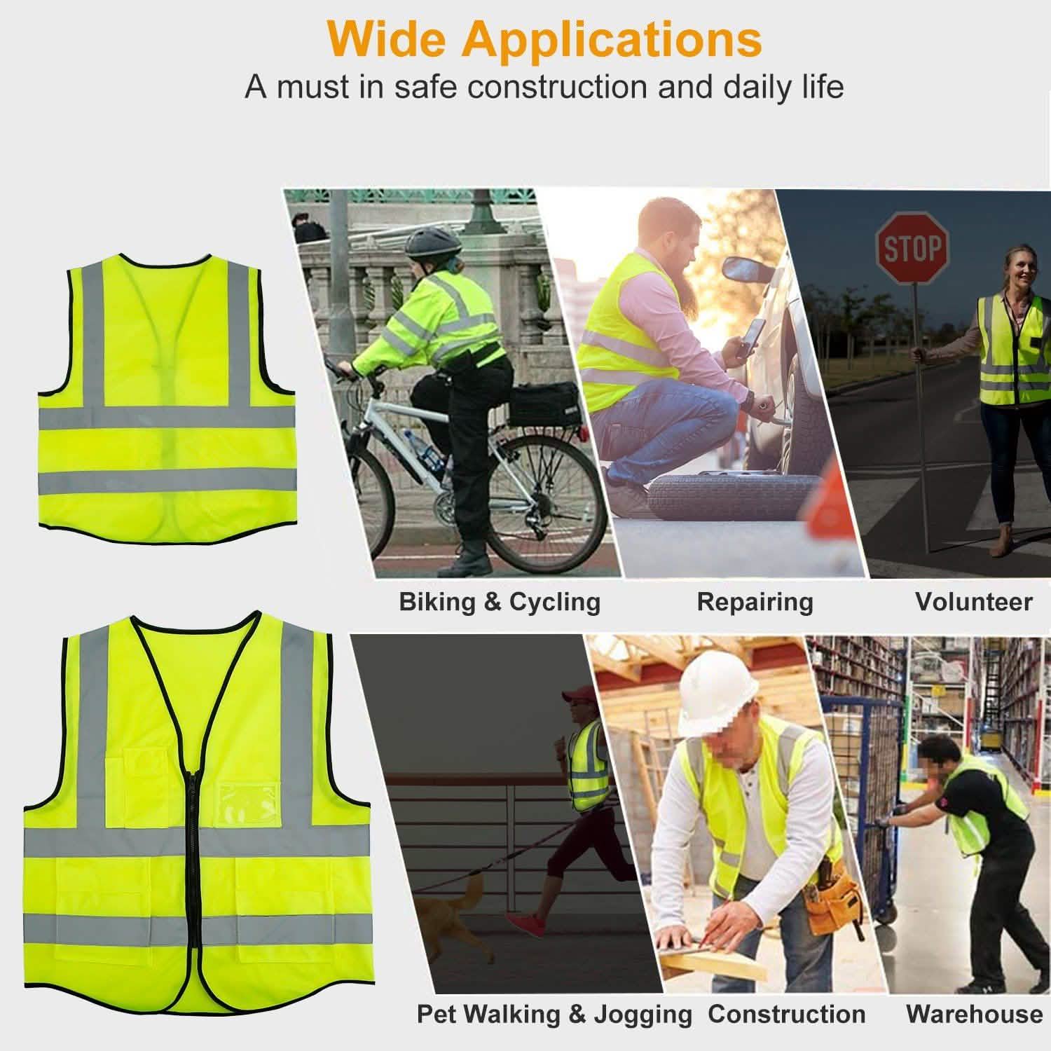 Reflective Safety Vest High Visible Waistcoat Outdoor Recreation - Tophatter Daily Deals