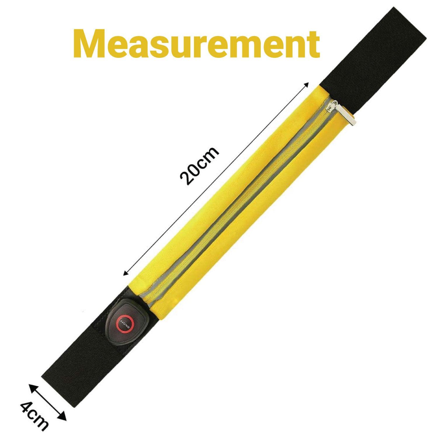 Flipbelt for Running - Ultra Yellow Coloured LED Reflective Running Belt For Women and Men USB Rechargeable Running Phone Holders Waist Bag Apparel & Accessories - Tophatter Daily Deals