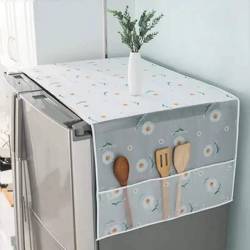 Refrigerator and Washing Machine Dust Covers with Pockets Chrysanthemum Furniture & Decor - Tophatter Daily Deals