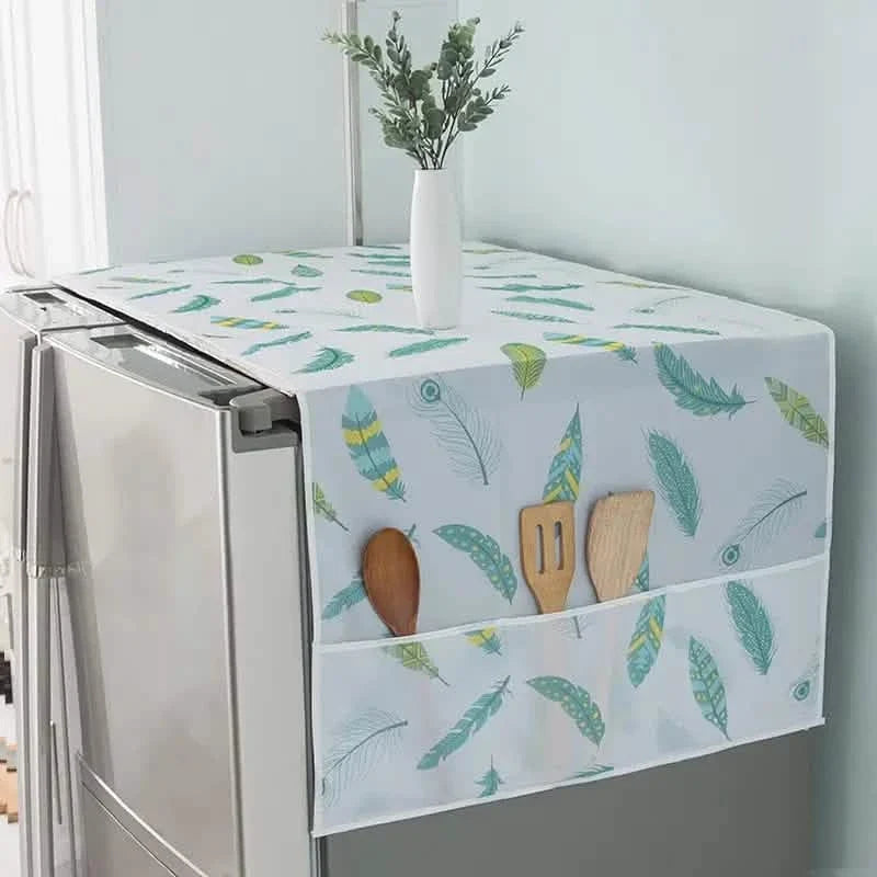 Refrigerator and Washing Machine Dust Covers with Pockets Feather Furniture & Decor - Tophatter Daily Deals