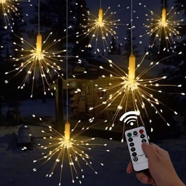 Remote Control Waterproof Christmas Fireworks LED String Lights LED String Lights - Tophatter Daily Deals