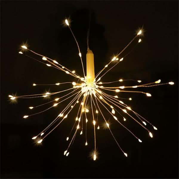 Remote Control Waterproof Christmas Fireworks LED String Lights Warm White LED String Lights - Tophatter Daily Deals