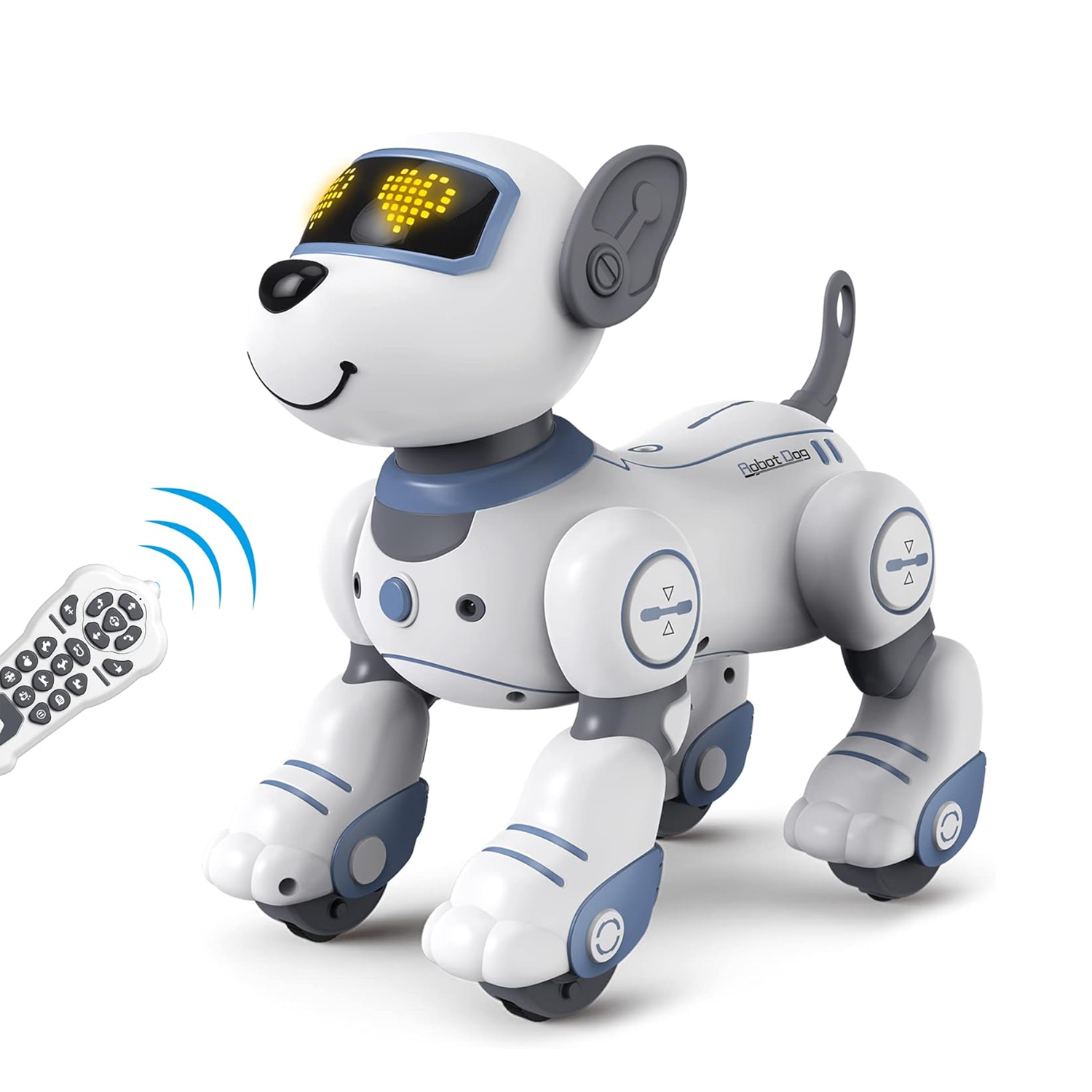 Remote Control Dog Robot – Robotic Puppy Pet Toy with LED Eyes, Music & Dance Modes Electronic - Tophatter Daily Deals