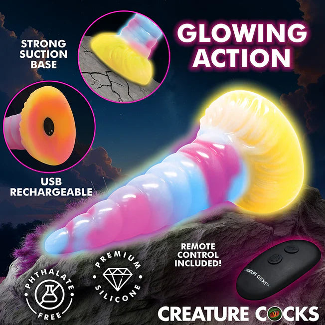 Glow In The Dark Vibrating Unicorn Dildo - Tophatter Daily Deals