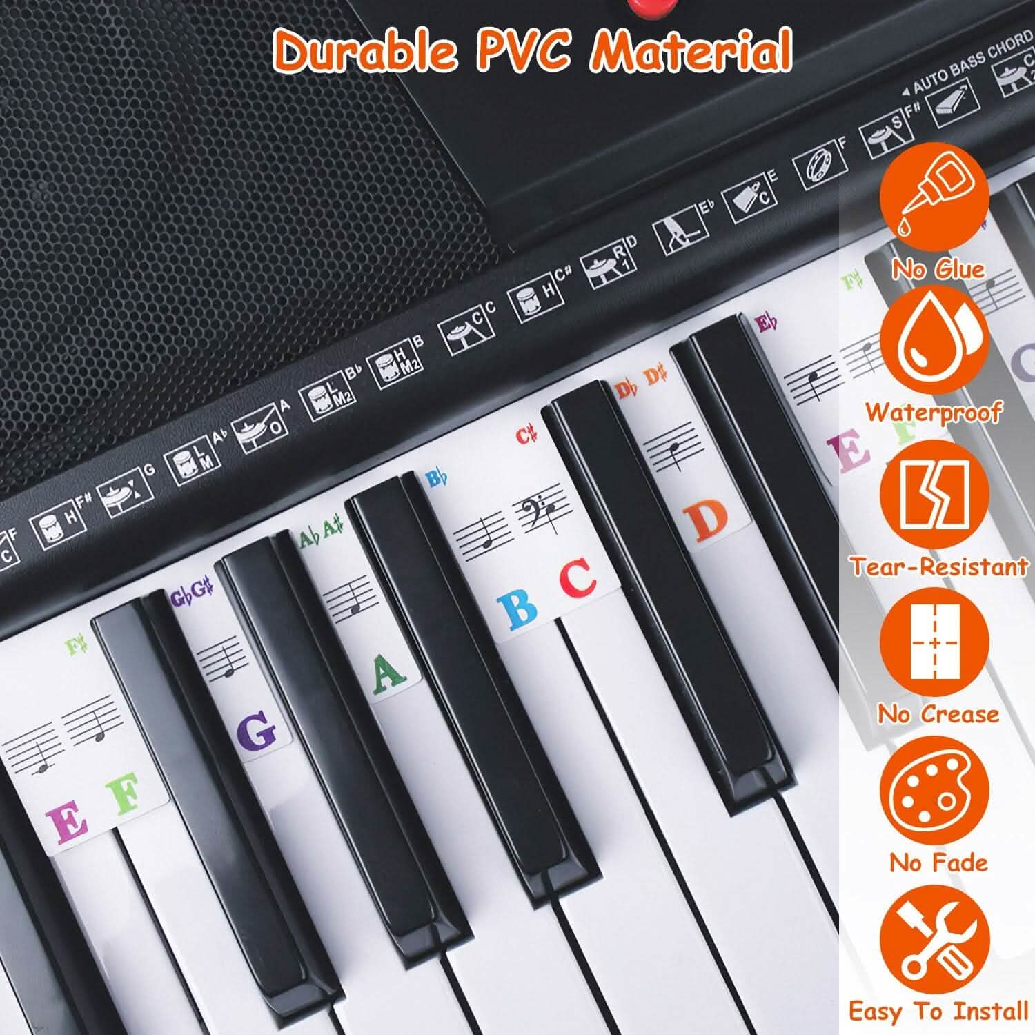 Removable PVC Piano Keyboard Stickers Toys & Games - Tophatter Daily Deals