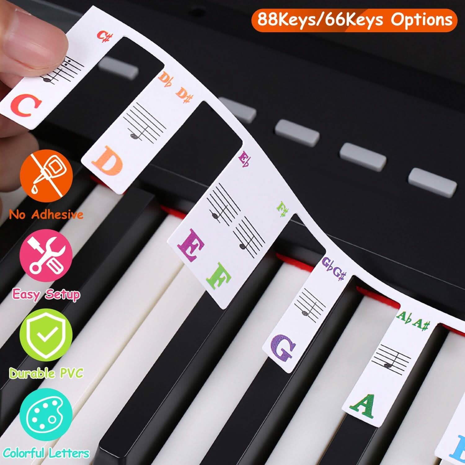 Removable PVC Piano Keyboard Stickers Toys & Games - Tophatter Daily Deals