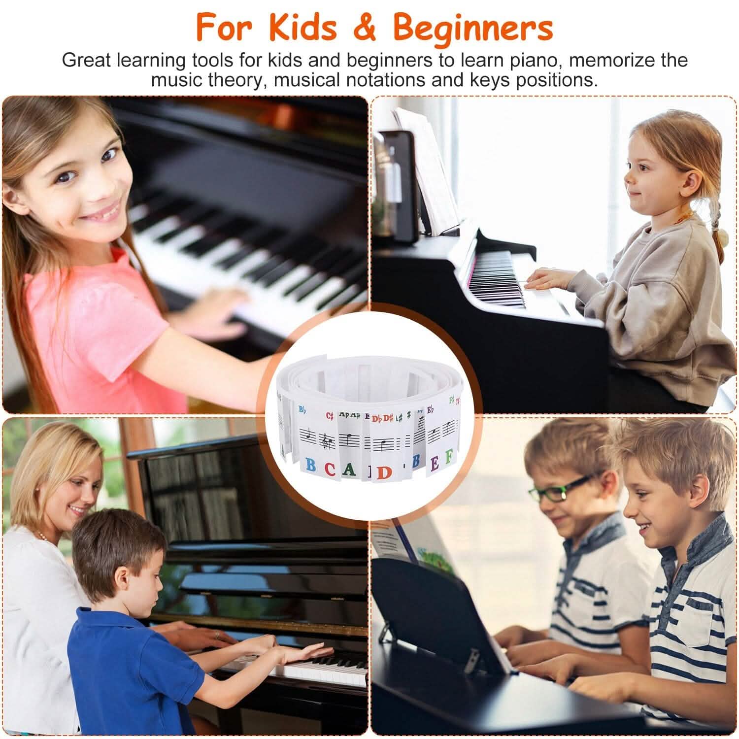 Removable PVC Piano Keyboard Stickers Toys & Games - Tophatter Daily Deals