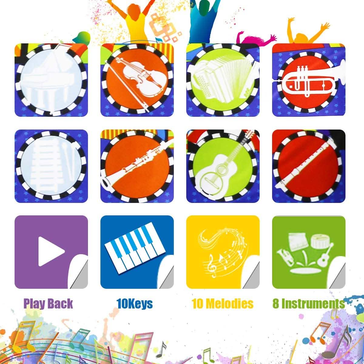 RenFox Kids Musical Mats Early Education Toys Toys & Games - Tophatter Daily Deals