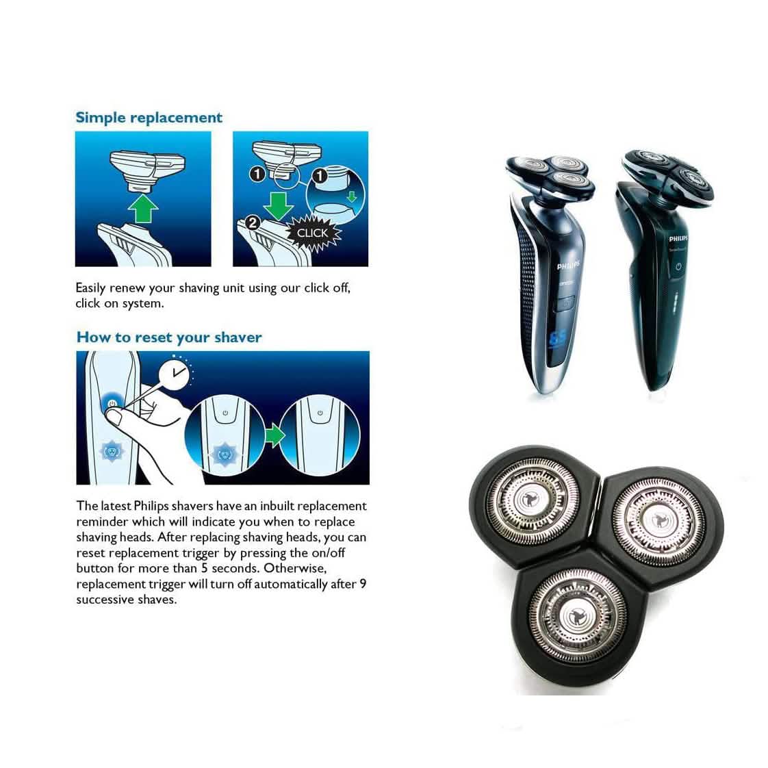 Replacement Head for Philips Norelco RQ10 Men's Grooming - Tophatter Daily Deals