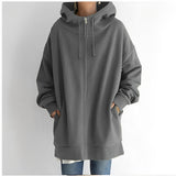 Warm Womens Fleece Hoodie - Oversized, Brushed Fleece Gray - Tophatter Daily Deals
