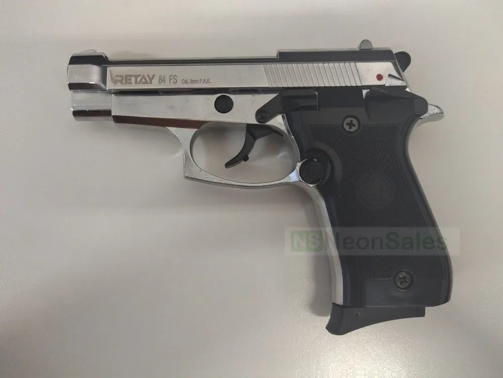 RETAY 84FS BLANK GUN - SHINY CHROME - Tophatter's Army Deals BLANK GUNS - Tophatter Daily Deals