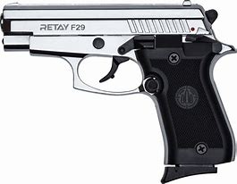 RETAY F29 BLANK GUN - SHINY CHROME - Tophatter's Army Deals BLANK GUNS - Tophatter Daily Deals