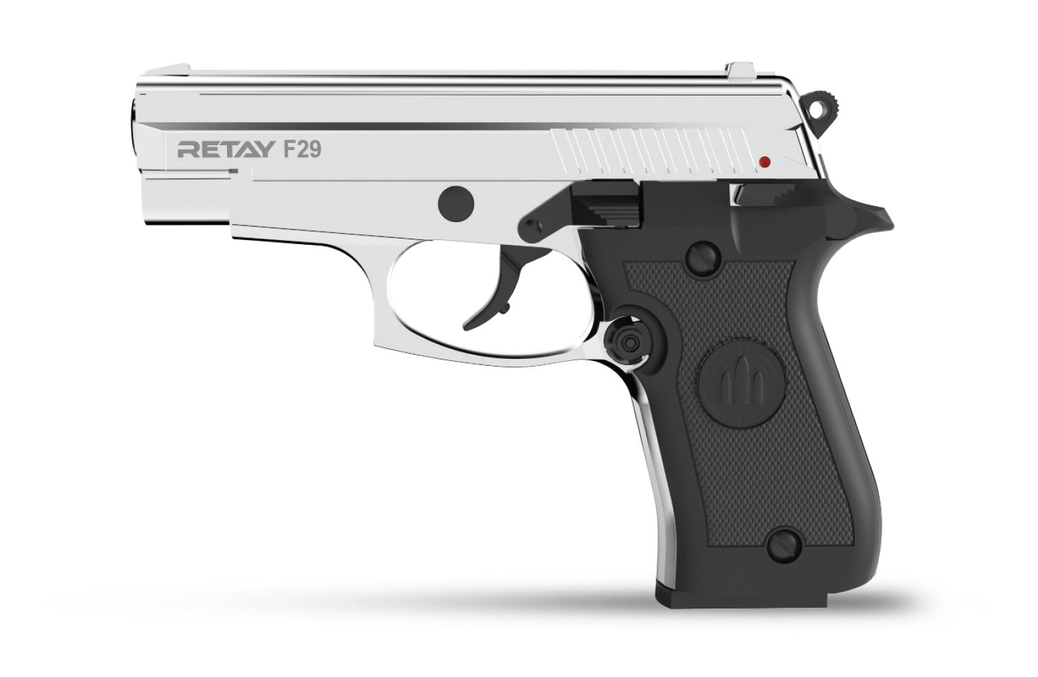 RETAY F29 BLANK GUN - SHINY CHROME - Tophatter's Army Deals BLANK GUNS - Tophatter Daily Deals