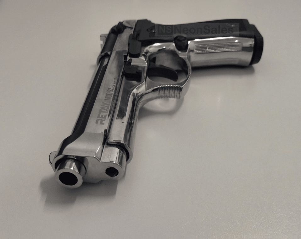 RETAY MOD 92 BLANK GUN- SHINY CHROME - Tophatter's Army Deals BLANK GUNS - Tophatter Daily Deals