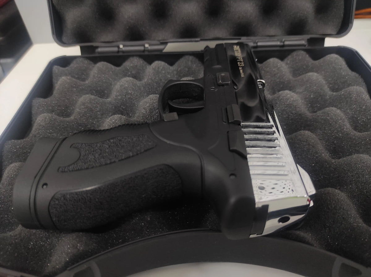 RETAY PT23 BLANK GUN - SHINY CHROME - Tophatter's Army Deals BLANK GUNS - Tophatter Daily Deals