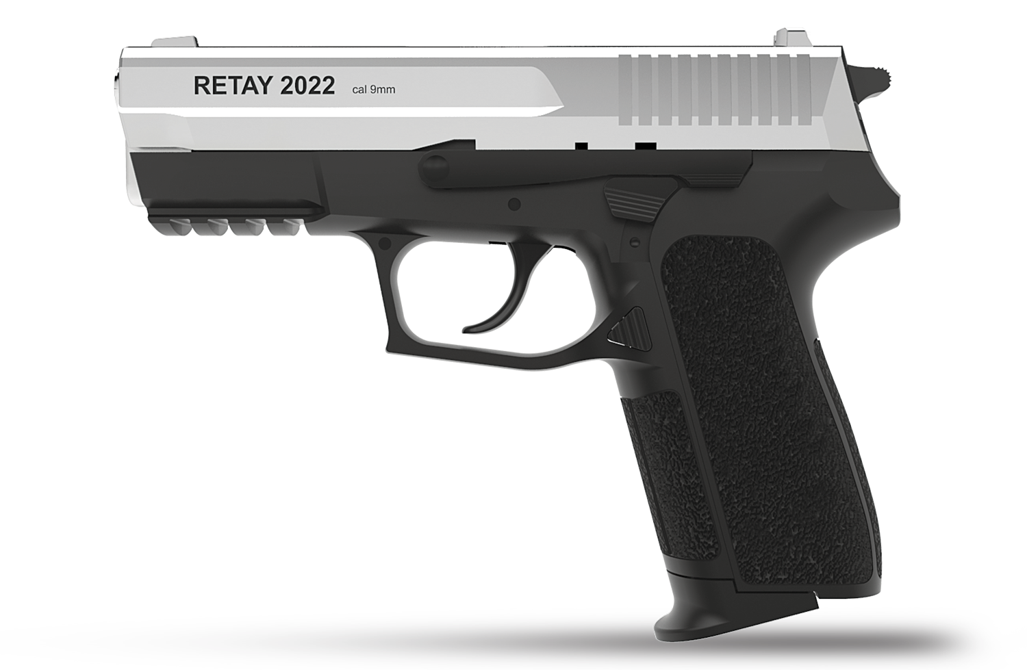 RETAY S2022 BLANK GUN - SHINY CHROME - Tophatter's Army Deals BLANK GUNS - Tophatter Daily Deals