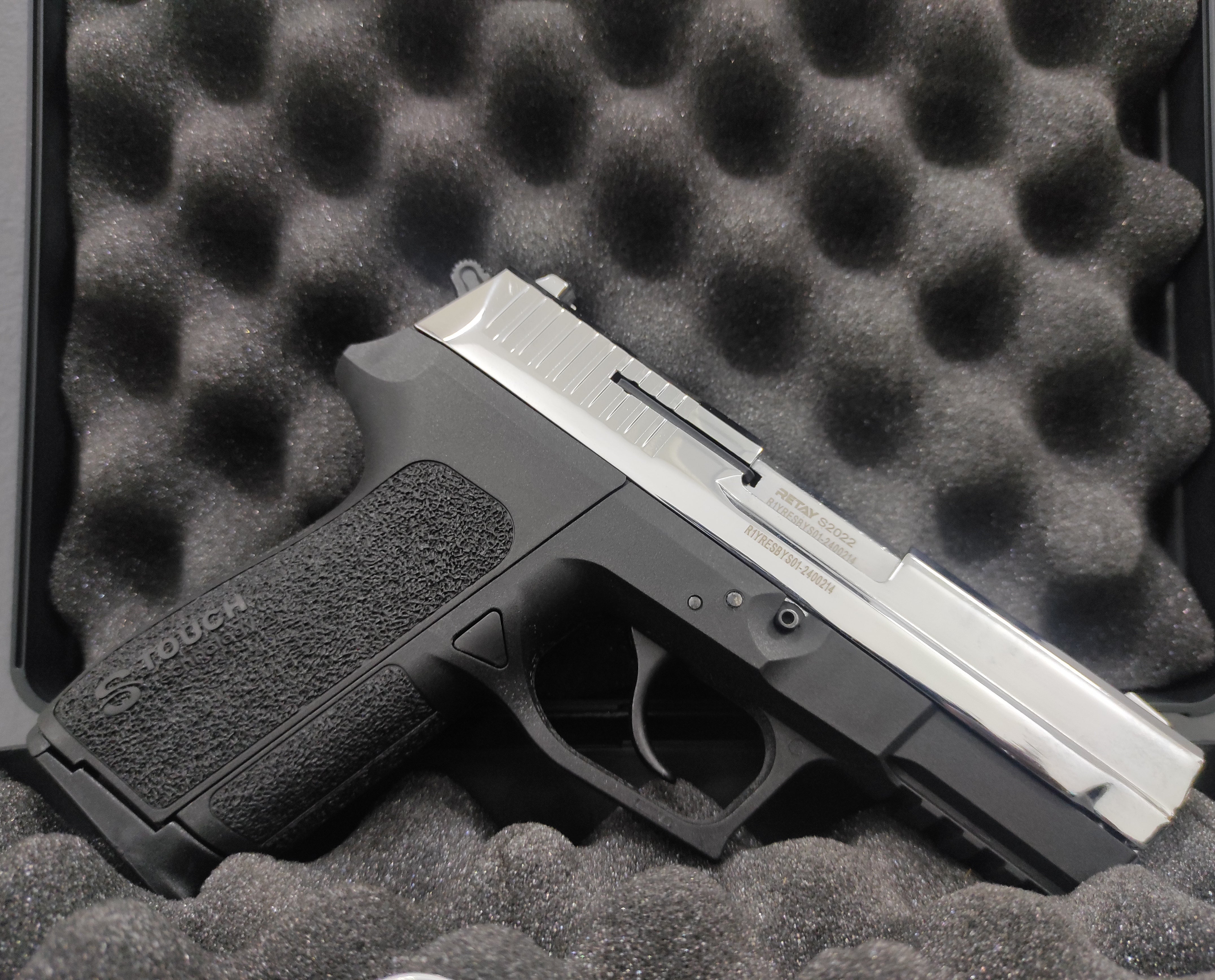 RETAY S2022 BLANK GUN - SHINY CHROME - Tophatter's Army Deals BLANK GUNS - Tophatter Daily Deals