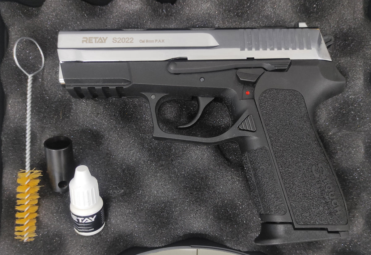 RETAY S2022 BLANK GUN - SHINY CHROME - Tophatter's Army Deals BLANK GUNS - Tophatter Daily Deals