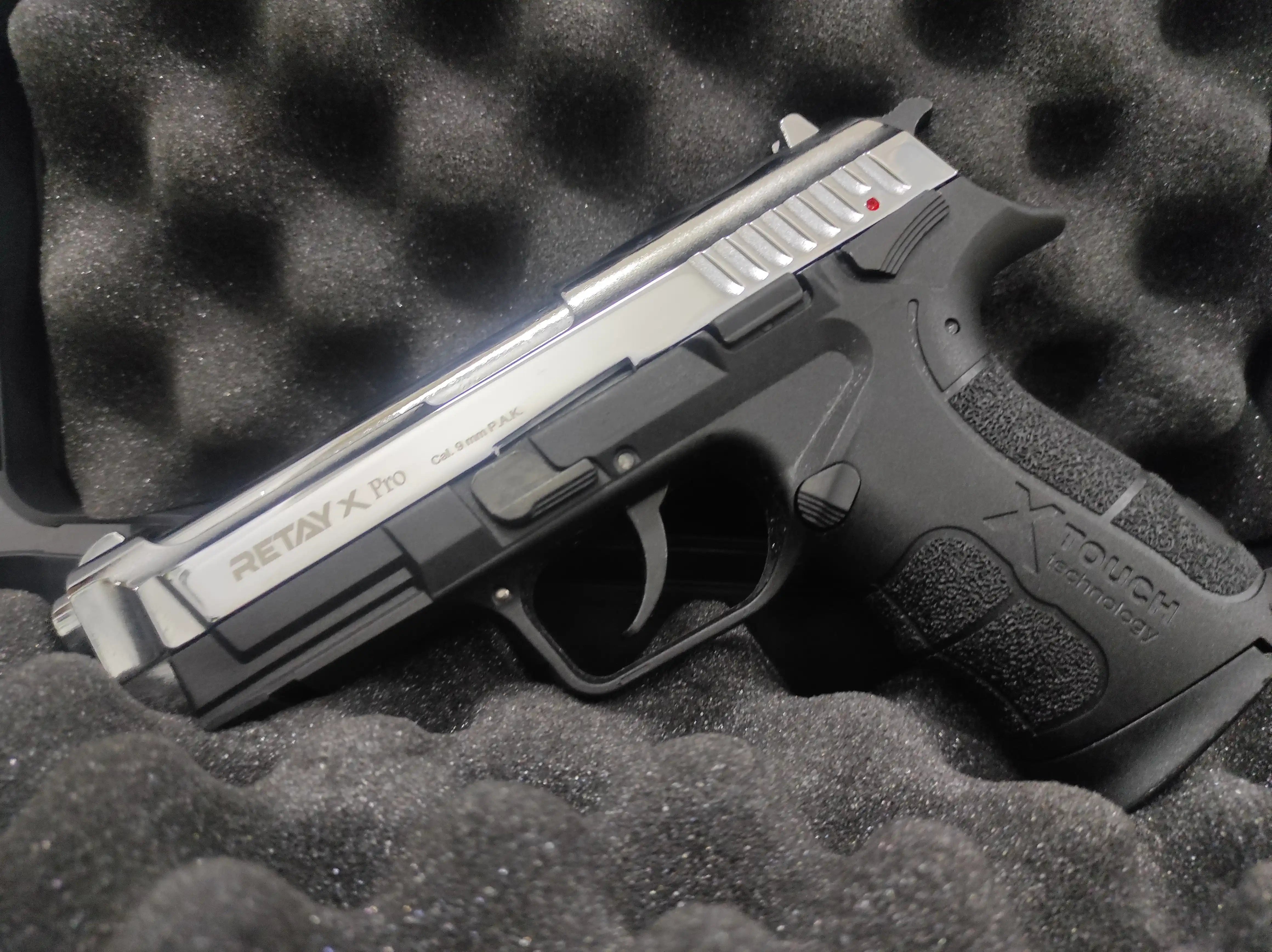 RETAY XPRO BLANK GUN - SHINY CHROME - Tophatter's Army Deals BLANK GUNS - Tophatter Daily Deals