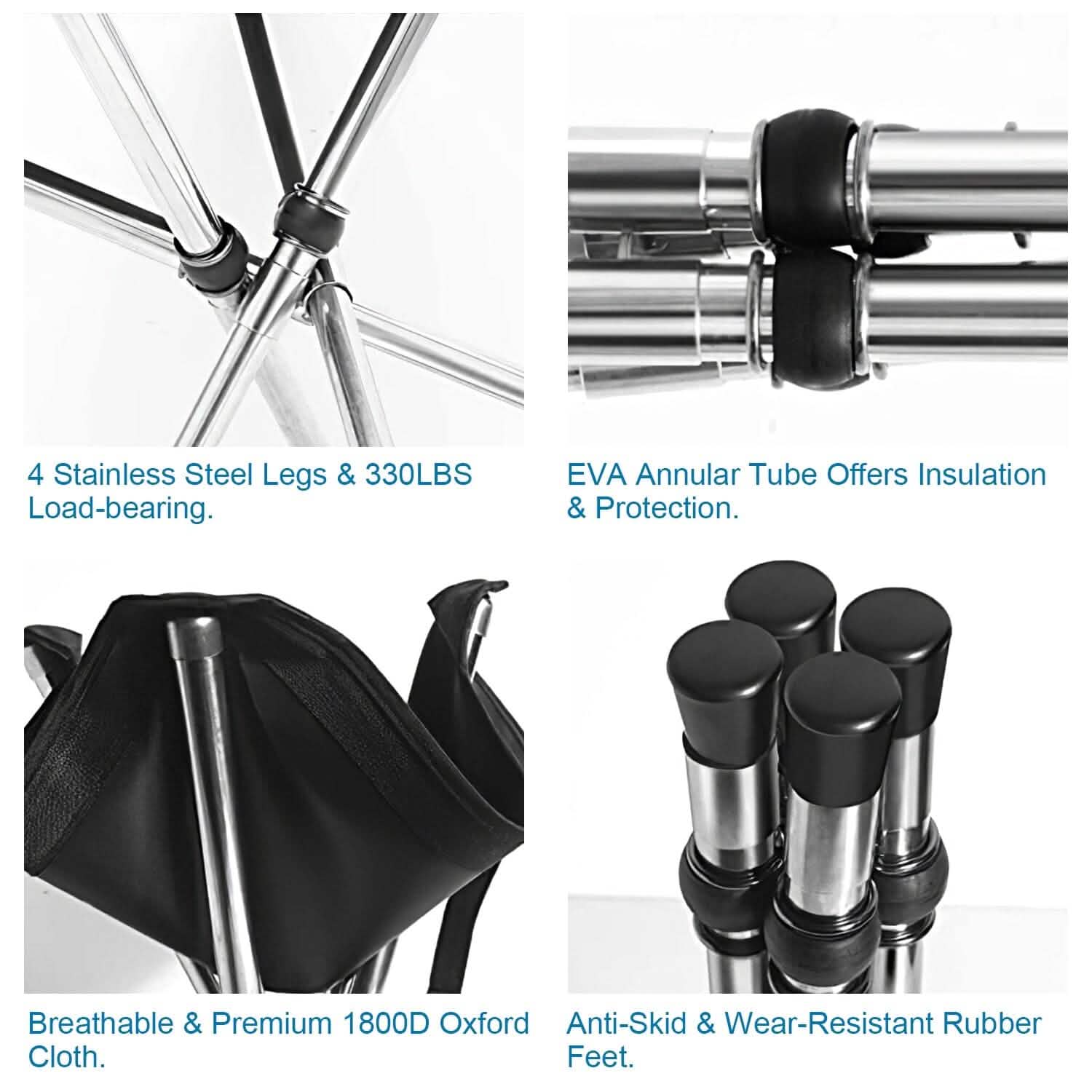 Retractable Portable Folding Chair Easy Set Up Backpacking Stool Outdoor Recreation - Tophatter Daily Deals