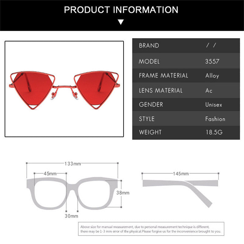 Retro Alloy Triangle Punk Sunglasses Men Hollow Eyewear Sunglasses - Tophatter Daily Deals