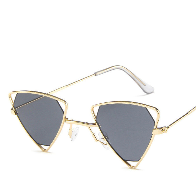 Retro Alloy Triangle Punk Sunglasses Men Hollow Eyewear Gold Gary Sunglasses - Tophatter Daily Deals