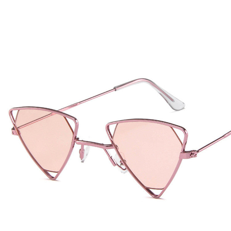 Retro Alloy Triangle Punk Sunglasses Men Hollow Eyewear Rosa Pink Sunglasses - Tophatter Daily Deals