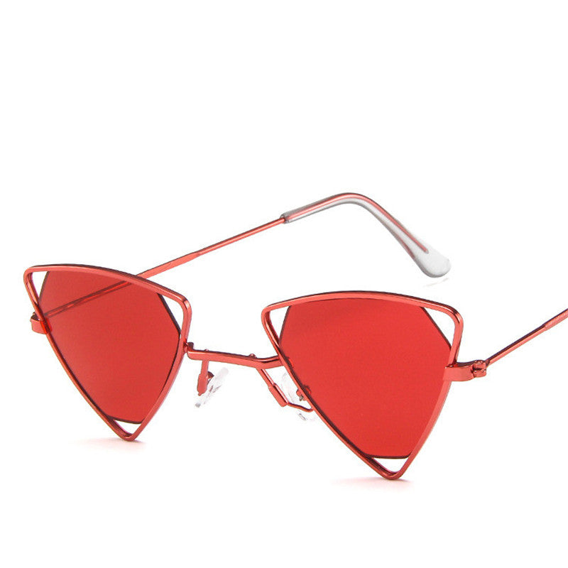 Retro Alloy Triangle Punk Sunglasses Men Hollow Eyewear Rot Red Sunglasses - Tophatter Daily Deals