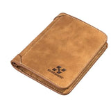Retro Leather Card Holder for Men Coffee Vertical Handbags & Wallets - Tophatter Daily Deals