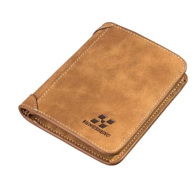 Retro Leather Card Holder for Men Coffee Vertical Handbags & Wallets - Tophatter Daily Deals