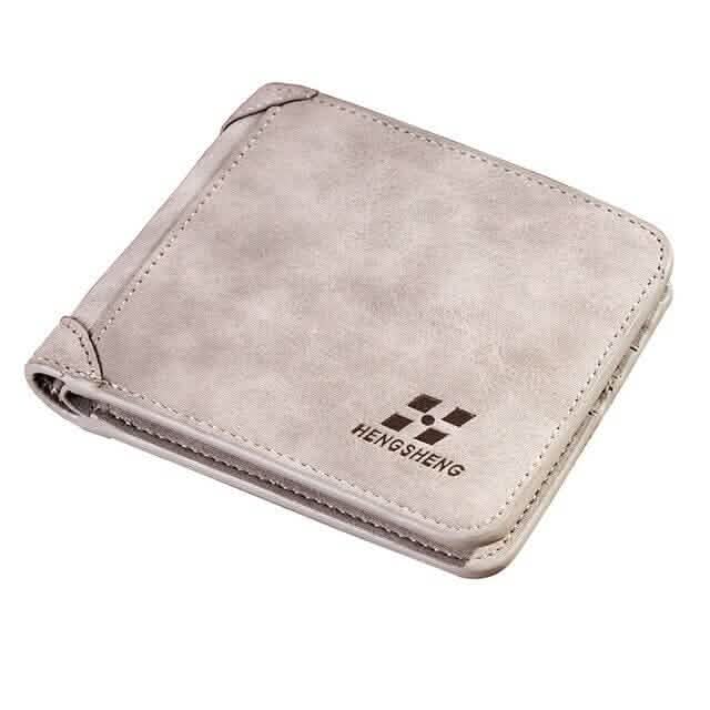 Retro Leather Card Holder for Men Gray Horizontal Handbags & Wallets - Tophatter Daily Deals