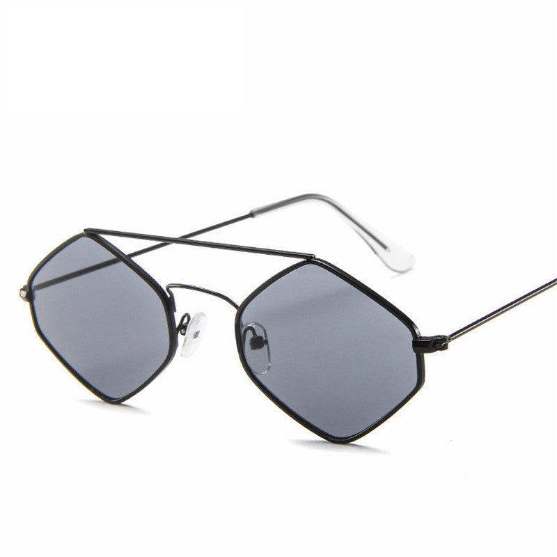 Women Retro Metal Double Beam Wild Punk Eyeglasses Black Sunglasses - Tophatter Daily Deals