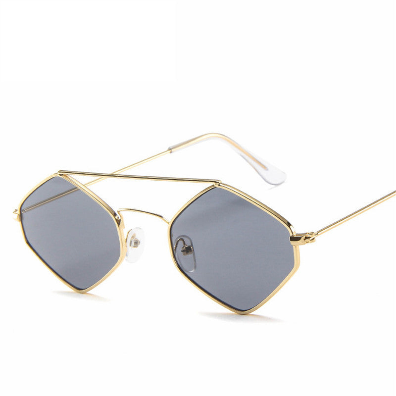 Women Retro Metal Double Beam Wild Punk Eyeglasses Gold Sunglasses - Tophatter Daily Deals
