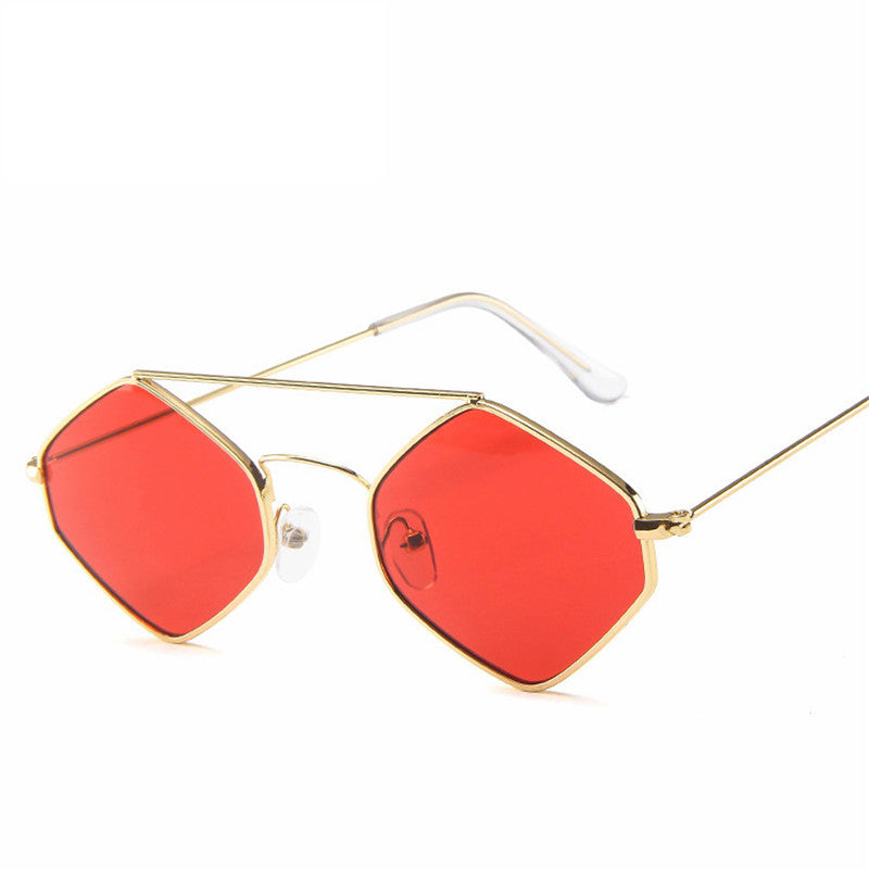 Women Retro Metal Double Beam Wild Punk Eyeglasses Red Sunglasses - Tophatter Daily Deals